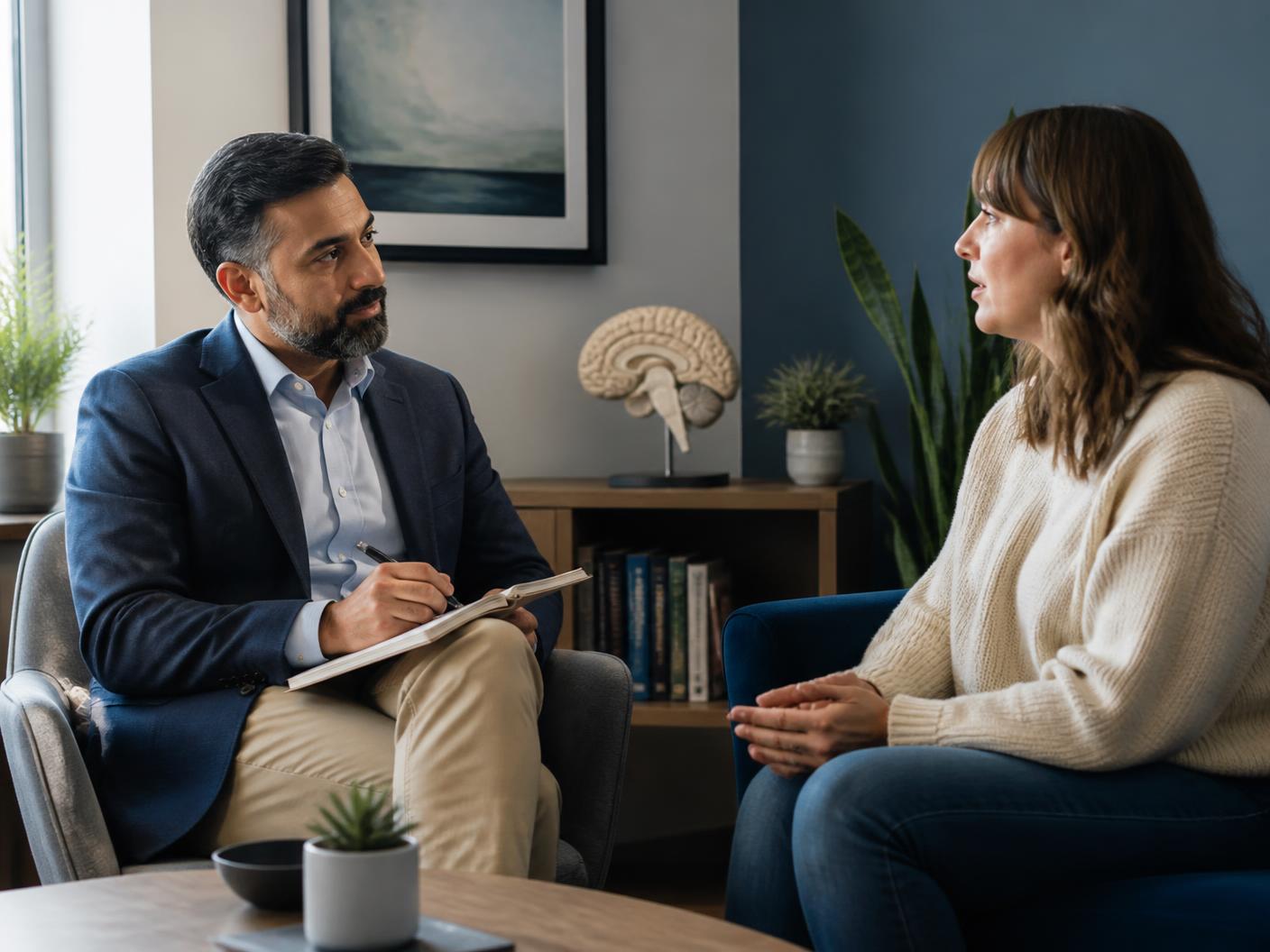 Entrevista de evaluación médica previa a un tratamiento de neuromodulación